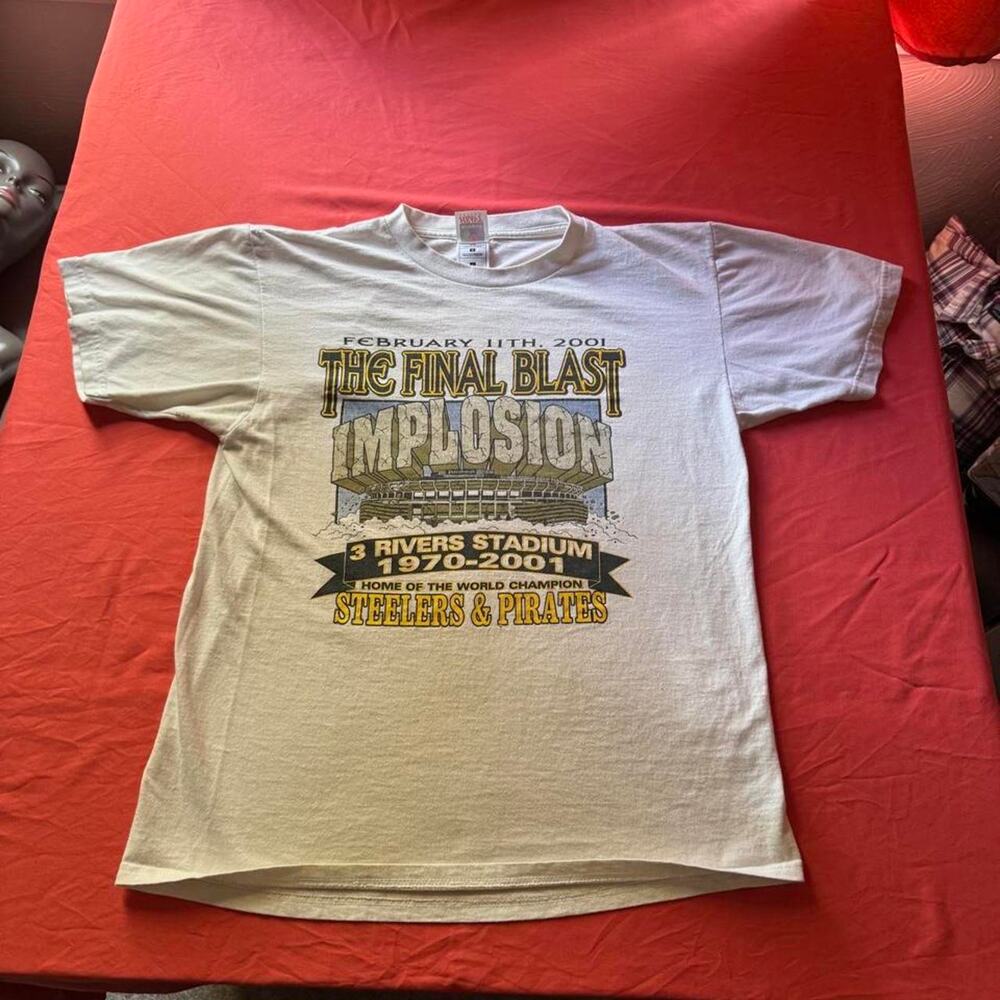 Vintage 2001 Three Rivers Stadium "The Final Blast" Implosion T-Shirt